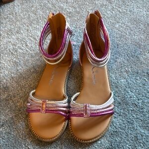 Pink and Silver Nina  Kids Sandals size 13